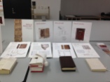 Historical binding models based on examples from the Beinecke Rare Book and Manuscript Library collections.